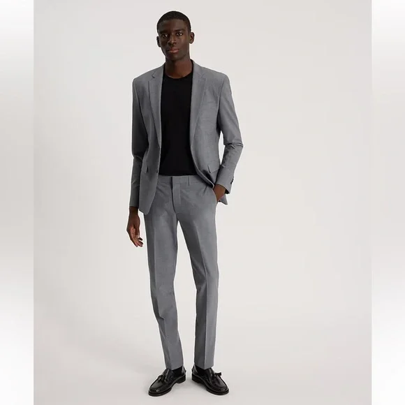 Express Slim Gray Wool Modern Tech Suit Pant